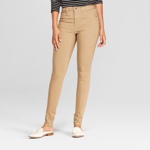 High rise Khaki skinny pants